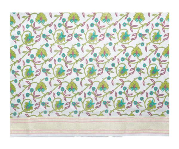 Paithani Cotton Modal Kalamkari Printed (Pista-tusser) - Image 2