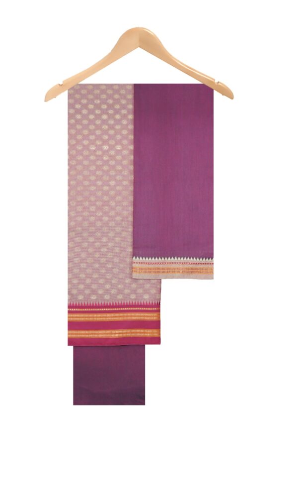 Puneri Mercerised Cotton Suits (Tusser-Maroon)