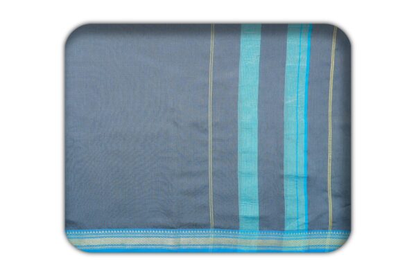 Maheshwari Cotton Silk Suits (Blue-Grey) - Image 2