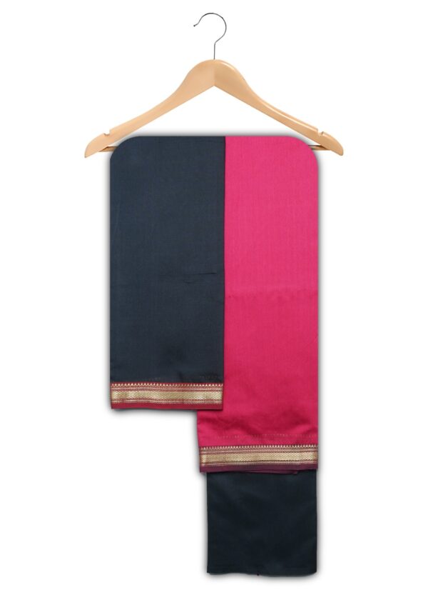 Maheshwari Cotton Silk Suits (Red-Black)