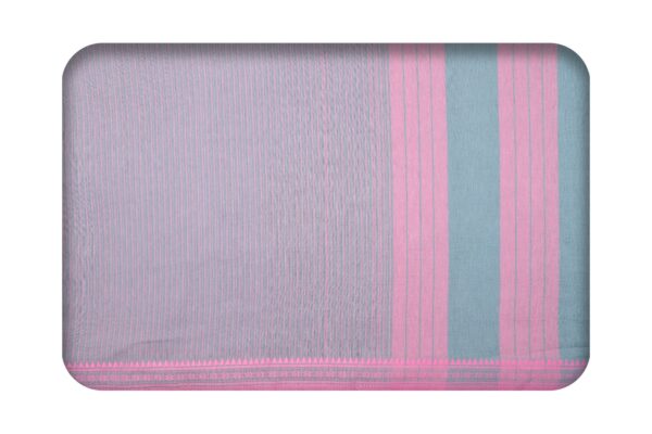 Damini Border Cotton Dress Materials (Pink-Grey) - Image 2