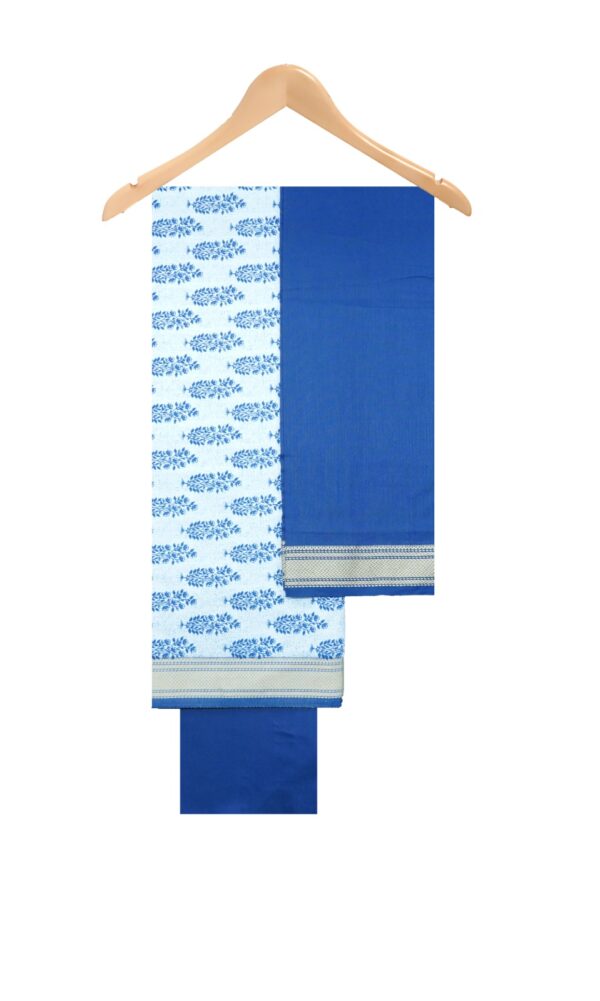 Indigo Cotton Modal Dress Material (Design-2)