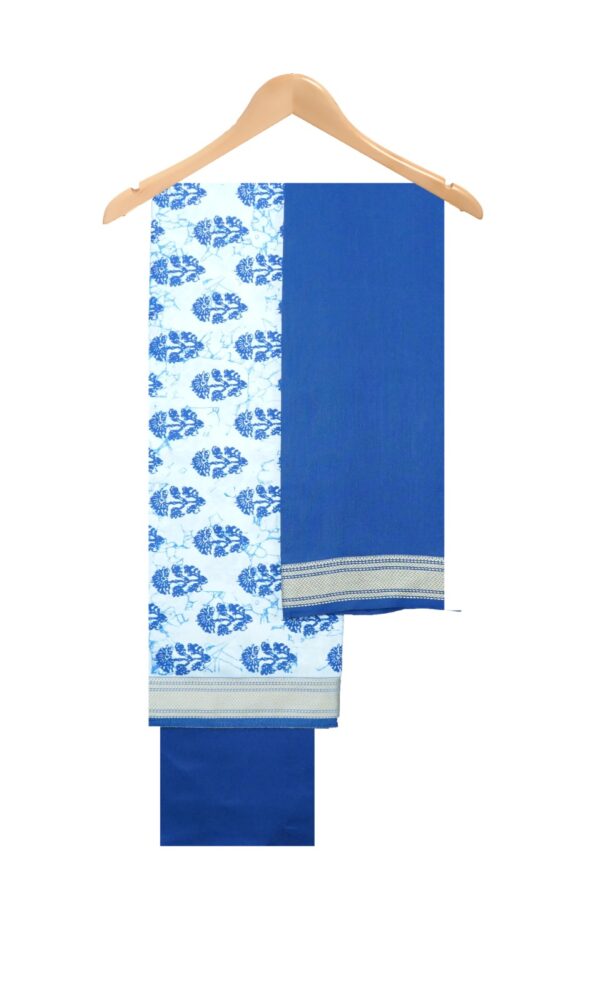 Indigo Cotton Modal Dress Material (Design-5)