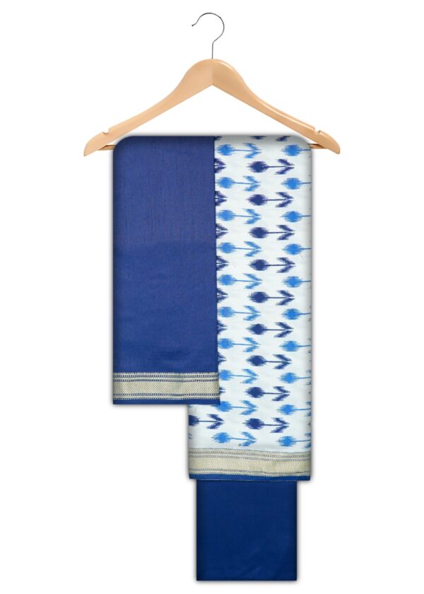 Indigo Cotton Modal Dress Material (Design-6)