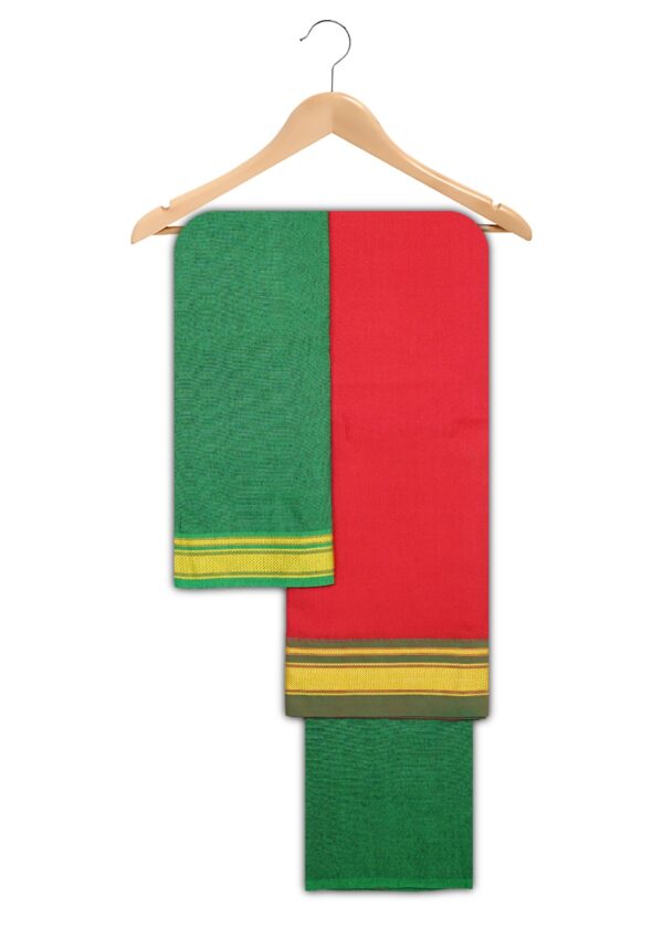 Khunn  Dress Materials (Red-Green)