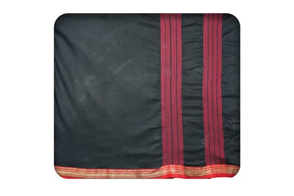 Gomati Border Cotton Dressmaterial (Red-Black) - Image 2