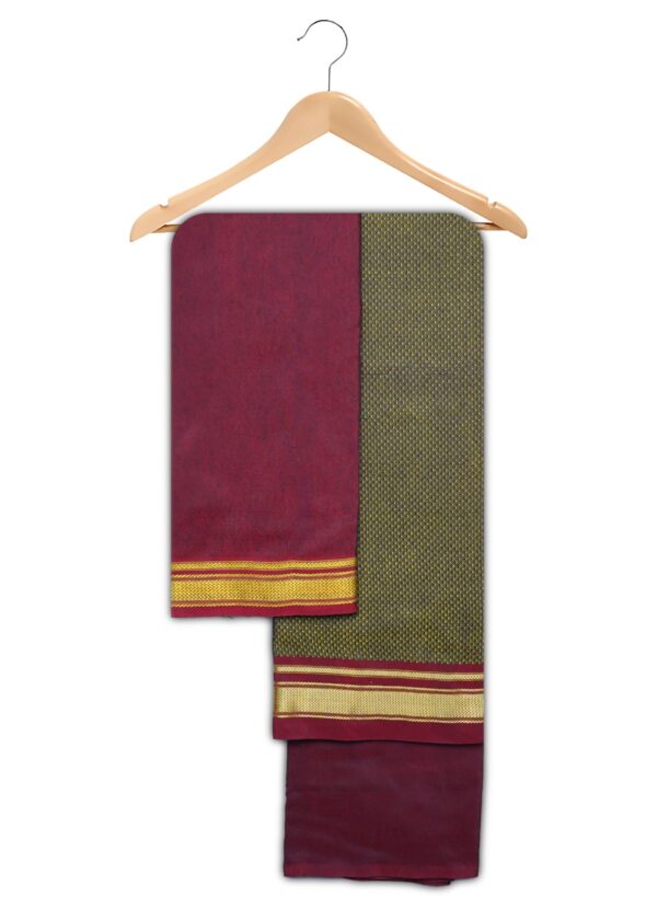 Khunn  Dress Materials (Gold-Maroon)