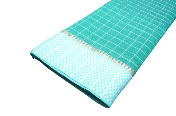 Poona Diamond   Border Cotton Checks  Saree - Image 2