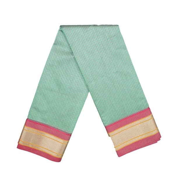 Poona Paithani Cotton Saree(Pista-Red)