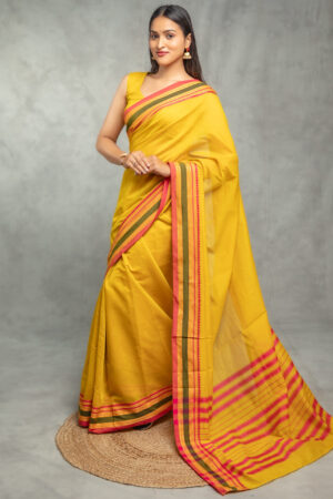 POONA NARAYAN PETH PLAIN BORDER COTTON SAREE