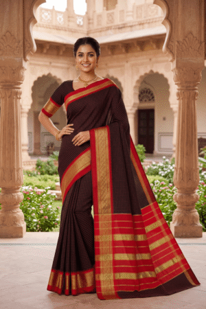 POONA PAITHANI COTTON CHECKS SAREE